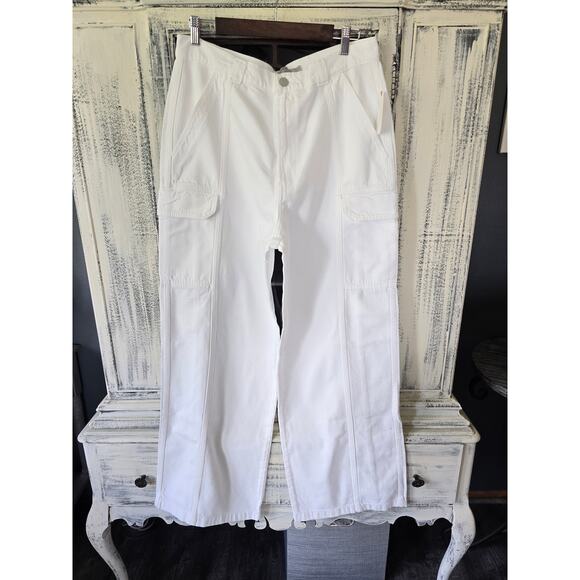 NWT Hudson High-Rise Wide-Leg White Cargo Pants - 32 waist - Picture 6 of 6
